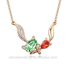 Fashion Fox Animal Design Crystal Gold Chain Necklace Wholesale Gold Jewellery